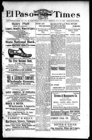 El Paso International Daily Times (El Paso, Tex.), Vol. 19, No. 150, Ed. 1 Wednesday, July 12, 1899