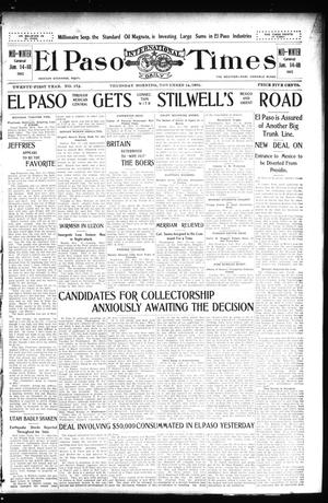 El Paso International Daily Times (El Paso, Tex.), Vol. 21, No. 172, Ed. 1 Thursday, November 14, 1901