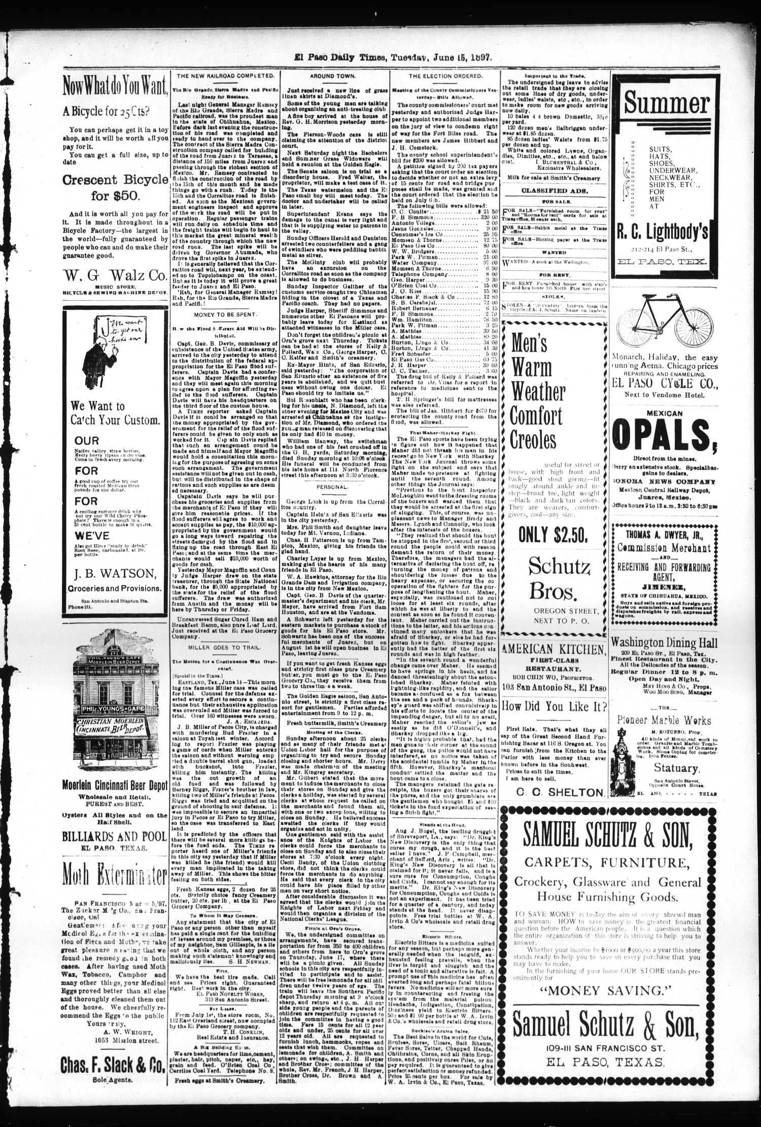El Paso International Daily Times (El Paso, Tex.), Vol. 17, No. 141, Ed. 1 Tuesday, June 15, 1897
                                                
                                                    [Sequence #]: 3 of 4
                                                