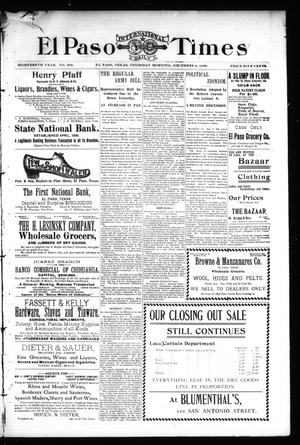 El Paso International Daily Times (El Paso, Tex.), Vol. 18, No. 292, Ed. 1 Thursday, December 8, 1898