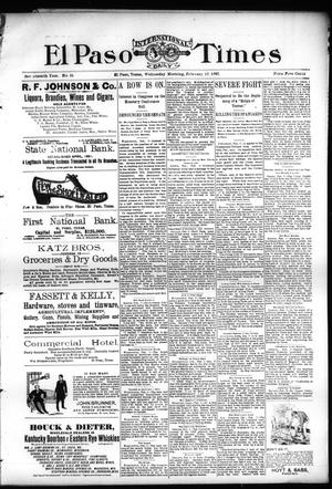 El Paso International Daily Times (El Paso, Tex.), Vol. 17, No. 34, Ed. 1 Wednesday, February 10, 1897