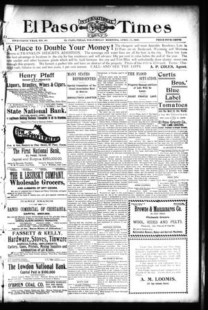 Primary view of El Paso International Daily Times (El Paso, Tex.), Vol. 20, No. 90, Ed. 1 Wednesday, April 11, 1900