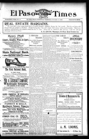 El Paso International Daily Times (El Paso, Tex.), Vol. 20, No. 14, Ed. 1 Wednesday, January 17, 1900