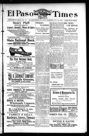 El Paso International Daily Times (El Paso, Tex.), Vol. 19, No. 172, Ed. 1 Saturday, July 22, 1899