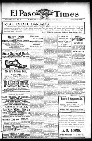 El Paso International Daily Times (El Paso, Tex.), Vol. 20, No. 13, Ed. 1 Tuesday, January 16, 1900
