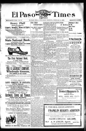 El Paso International Daily Times (El Paso, Tex.), Vol. 19, No. 45, Ed. 1 Wednesday, February 22, 1899