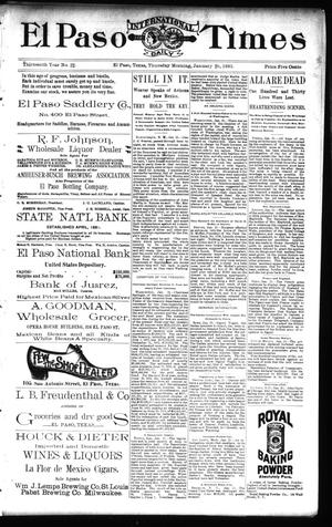 El Paso International Daily Times (El Paso, Tex.), Vol. 13, No. 22, Ed. 1 Thursday, January 26, 1893