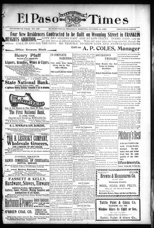 El Paso International Daily Times (El Paso, Tex.), Vol. 19, No. 260, Ed. 1 Thursday, October 26, 1899