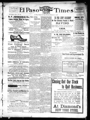 El Paso International Daily Times (El Paso, Tex.), Vol. 17, No. 294, Ed. 1 Saturday, December 11, 1897