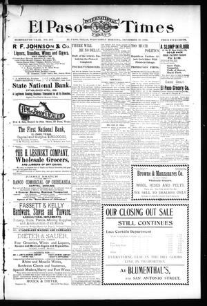 El Paso International Daily Times (El Paso, Tex.), Vol. 18, No. 285, Ed. 1 Wednesday, November 30, 1898