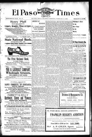 El Paso International Daily Times (El Paso, Tex.), Vol. 19, No. 46, Ed. 1 Thursday, February 23, 1899