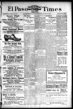 El Paso International Daily Times (El Paso, Tex.), Vol. 19, No. 204, Ed. 1 Saturday, August 26, 1899