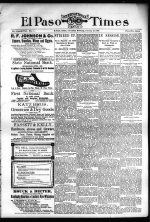 El Paso International Daily Times (El Paso, Tex.), Vol. 17, No. 11, Ed. 1 Thursday, January 14, 1897