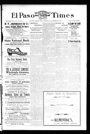 El Paso International Daily Times (El Paso, Tex.), Vol. 18, No. 276, Ed. 1 Friday, November 18, 1898