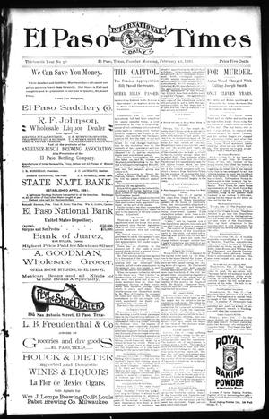 El Paso International Daily Times (El Paso, Tex.), Vol. 13, No. 50, Ed. 1 Tuesday, February 28, 1893