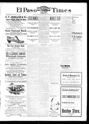 El Paso International Daily Times (El Paso, Tex.), Vol. 18, No. 199, Ed. 1 Saturday, August 20, 1898