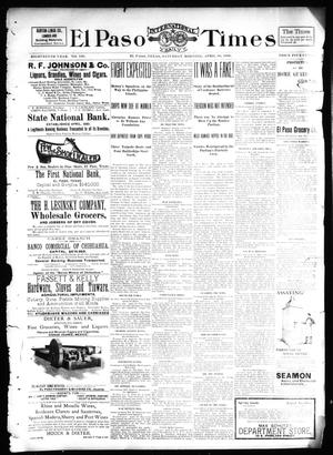 El Paso International Daily Times (El Paso, Tex.), Vol. 18, No. 103, Ed. 1 Saturday, April 30, 1898