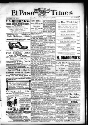 El Paso International Daily Times (El Paso, Tex.), Vol. 17, No. 31, Ed. 1 Saturday, February 6, 1897