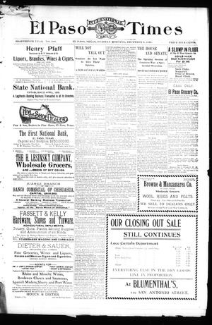 El Paso International Daily Times (El Paso, Tex.), Vol. 18, No. 290, Ed. 1 Tuesday, December 6, 1898
