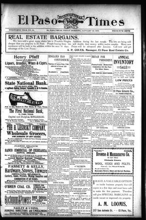 El Paso International Daily Times (El Paso, Tex.), Vol. 20, No. 22, Ed. 1 Friday, January 26, 1900
