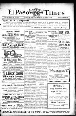 El Paso International Daily Times (El Paso, Tex.), Vol. 19, No. 311, Ed. 1 Sunday, December 24, 1899