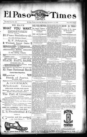 El Paso International Daily Times (El Paso, Tex.), Vol. 12, No. 283, Ed. 1 Saturday, December 10, 1892