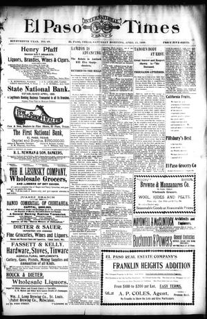 El Paso International Daily Times (El Paso, Tex.), Vol. 19, No. 89, Ed. 1 Saturday, April 15, 1899