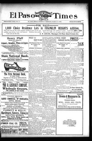 El Paso International Daily Times (El Paso, Tex.), Vol. 20, No. 67, Ed. 1 Thursday, March 15, 1900