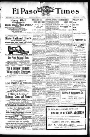 El Paso International Daily Times (El Paso, Tex.), Vol. 19, No. 48, Ed. 1 Saturday, February 25, 1899