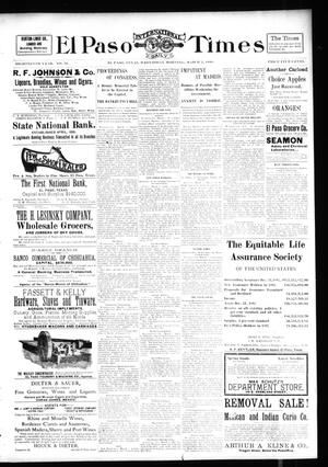 El Paso International Daily Times (El Paso, Tex.), Vol. 18, No. 52, Ed. 1 Wednesday, March 2, 1898