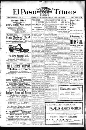 El Paso International Daily Times (El Paso, Tex.), Vol. 19, No. 44, Ed. 1 Tuesday, February 21, 1899