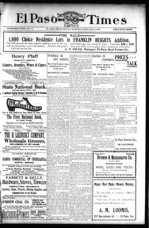 El Paso International Daily Times (El Paso, Tex.), Vol. 20, No. 34, Ed. 1 Friday, February 9, 1900