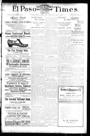 El Paso International Daily Times (El Paso, Tex.), Vol. 20, No. 84, Ed. 1 Wednesday, April 4, 1900