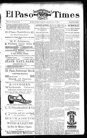 El Paso International Daily Times (El Paso, Tex.), Vol. 13, No. 29, Ed. 1 Friday, February 3, 1893