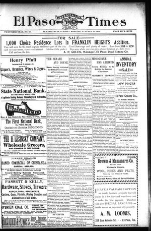 El Paso International Daily Times (El Paso, Tex.), Vol. 20, No. 25, Ed. 1 Tuesday, January 30, 1900