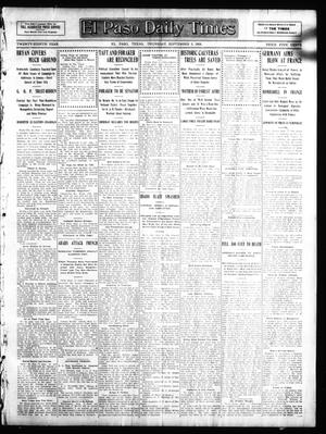 Primary view of object titled 'El Paso Daily Times (El Paso, Tex.), Vol. 28, Ed. 1 Thursday, September 3, 1908'.