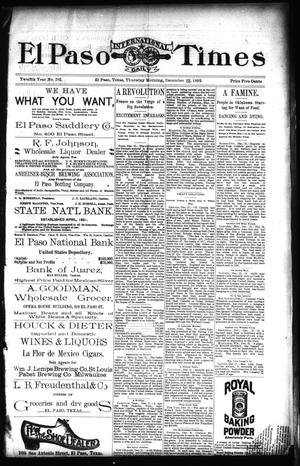 El Paso International Daily Times (El Paso, Tex.), Vol. 12, No. 292, Ed. 1 Thursday, December 22, 1892