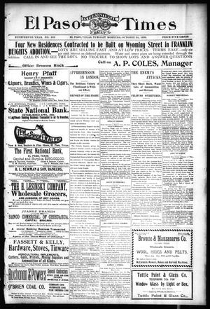 El Paso International Daily Times (El Paso, Tex.), Vol. 19, No. 258, Ed. 1 Tuesday, October 24, 1899