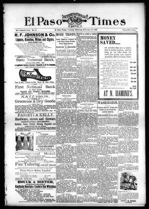El Paso International Daily Times (El Paso, Tex.), Vol. 17, No. 39, Ed. 1 Tuesday, February 16, 1897