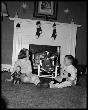 Children And Dog At Christmas