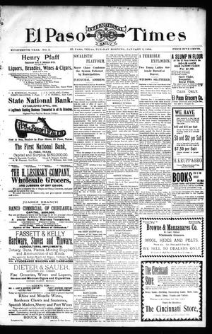 El Paso International Daily Times (El Paso, Tex.), Vol. 19, No. 2, Ed. 1 Tuesday, January 3, 1899
