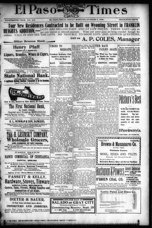El Paso International Daily Times (El Paso, Tex.), Vol. 19, No. 243, Ed. 1 Friday, October 6, 1899