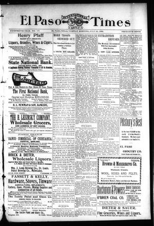 El Paso International Daily Times (El Paso, Tex.), Vol. 19, No. 175, Ed. 1 Tuesday, July 25, 1899