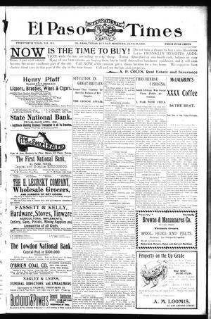 El Paso International Daily Times (El Paso, Tex.), Vol. 20, No. 153, Ed. 1 Sunday, June 24, 1900