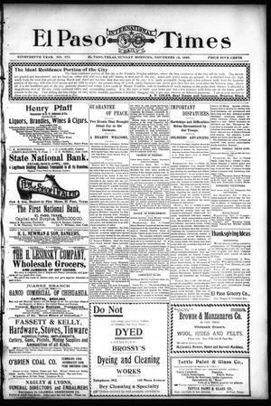 El Paso International Daily Times (El Paso, Tex.), Vol. 19, No. 275, Ed. 1 Sunday, November 12, 1899