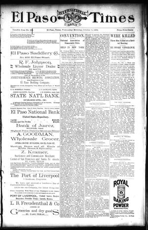 El Paso International Daily Times (El Paso, Tex.), Vol. 12, No. 231, Ed. 1 Wednesday, October 5, 1892