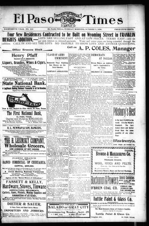 El Paso International Daily Times (El Paso, Tex.), Vol. 19, No. 240, Ed. 1 Tuesday, October 3, 1899