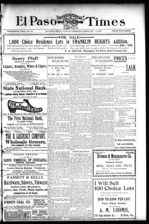 El Paso International Daily Times (El Paso, Tex.), Vol. 20, No. 37, Ed. 1 Tuesday, February 13, 1900