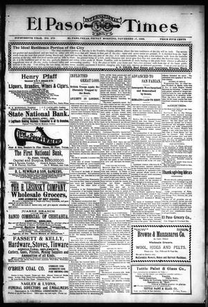 El Paso International Daily Times (El Paso, Tex.), Vol. 19, No. 279, Ed. 1 Friday, November 17, 1899