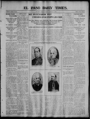 El Paso Daily Times. (El Paso, Tex.), Vol. 23, No. 81, Ed. 1 Monday, August 3, 1903
